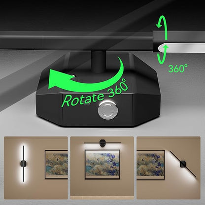 Wall Sconces Set of Two Battery Operated Wall Sconce,Wireless Wall Light USB Rechargeable Wall Light with Remote Control,3000K-6000K Dimmable for Bedroom,Living Room,Hallway,Background Wall Decor 32in