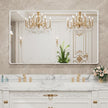 LOAAO 50x30 Inch White Metal Framed Bathroom Mirror for Wall, White Bathroom Vanity Mirror Farmhouse, Large Rounded Rectangle Mirror, Anti-Rust, Tempered Glass, Hangs Horizontally or Vertically