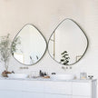 Irregular Wall Mirror Matel Matte Black Framed Wall Mirror for Living Room Bedroom Bathroom Entryway Wall Decor 23.6