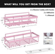 Moforoco Shower Caddy Shelf Organizer Rack, Self Adhesive Black Bathroom Shelves Basket, Home Farmhouse Wall Inside Organization and Storage Decor Rv Accessories, First Camper Apartment Essentials