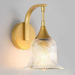 1-Light Gold Wall Sconce,Bathroom Sconces Brass Modern Wall Light Fixture with Clear Glass Shade,Indoor Wall Lamp for Living Room Bedroom Bathroom Hallway(E26)
