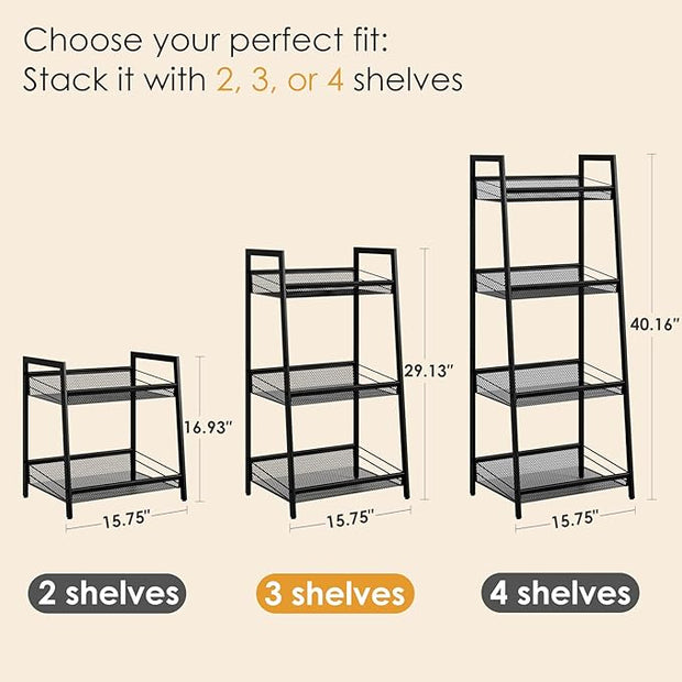 Masupu 3 Tier Bathroom Shelf, Bathroom Organizer and Storage for Small Space, Free-Standing Metal Rack Shelves Waterproof for Kitchen, Bathroom, Laundry, Toilet, Black