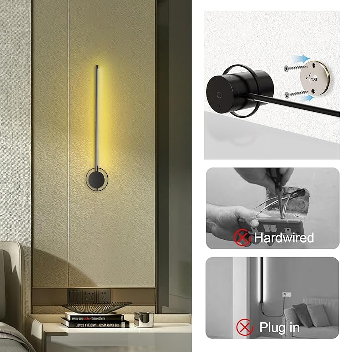 Wireless Wall Sconces Set of Two, 23.6