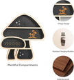 Cute Mushroom Decor, Wooden Floating Mushroom Shelf for Wall, Crystal Display Shelf Rock Gem Stone Display Shelf Wall Mounted