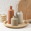 Ceramic Vase Set of 3, Modern Decorative Vases for Home Decor, Small Flower Pottery Vase Sets, Boho Farmhouse Rustic Vases for Living Room, Kitchen, Bedroom, Bathroom, Shelf, Table
