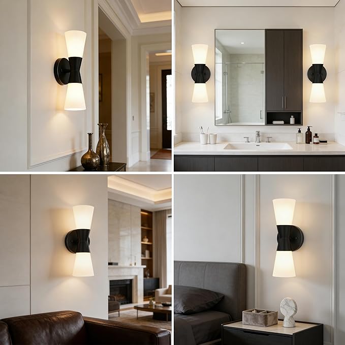 Wall Sconces Set of 2 for Bathroom, Modern Indoor Vanity Light Fixtures 13