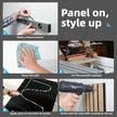Art3d 4-Piece 94 x 12.6 Inch Acoustic Lightweight Slat Wall Panel - Waterproof Wood Textured Wainscoting Panel of 33 Sq.Ft for Bedroom, Home Theater Office Accent Wall, Matte Black