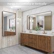LOAAO 48”X32” Bronze Bathroom Mirrors for Vanity, Rounded Rectangle Brushed Bronze Metal Frame Mirror, Anti-Rust, Tempered Glass, Hangs Horizontally or Vertically