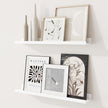 RICHFOCUS Picture Ledge Shelf, 24 inch Floating Shelves Set of 2, Wood Wall Shelves with Lip, Wall Decor Storage for Bedroom Living Room Bathroom Kitchen Nursery Photo Picture, White
