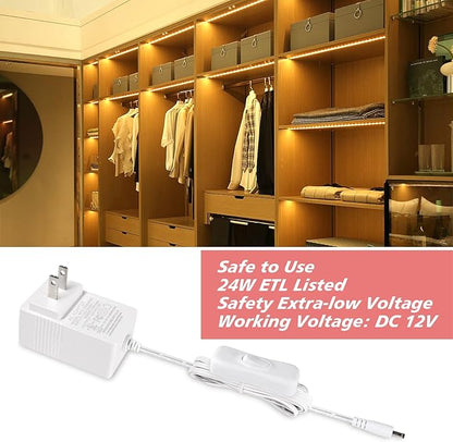 WOBANE LED Shelf Light, LED Closet Light Kit, 4PCS 20inch Pre-Cut Strip Bars, Designed for Shelves,Display Case, Bookshelf, in Cabinet Lighting, 2700K Warm White