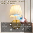 Rechargeable Wall Sconces Set of 2 - 5200mAh Cordless Battery Operated Wall Sconce - Fabric Lamp Shade - Gold Brass LED Light Fixture with Remote for Bedroom Bedside Living Room Stairway Hallway Porch