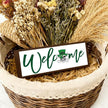 Funny Welcome Sign, Skeleton Man Welcome Decor, St. Patricks Day Wood Decor, Front Door Decoration for Home Office Coffee Bar or Party, Tabletop Decors, 9.5x3.1x1 inches