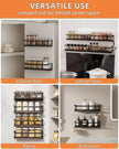 Doakhirmit Wall Mounted Spice Rack with 16 Hooks, Rustic Wood Spice Organizer Shelf for Stove Cabinet Pantry Door,Screw or Adhesive Hanging Spice Shelf,Wall Spice Rack in Kitchen and RV,2 Pack
