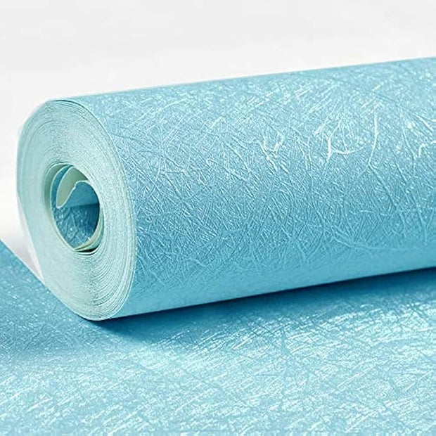 MelunMer Blue Peel and Stick Wallpaper 118In L 15.7In W Self Adhesive Removable Wallpaper for Bathroom/Bedroom Modern Contact Paper Silk Textured Blue Contact Paper for Cabinets Shelf Waterproof