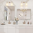 16x24 Inch Brushed Nickel Bathroom Mirror, Rounded Rectangle Silver Metal Frame Mirror, Silver Bathroom Vanity Mirror, Anti-Rust, Hangs Horizontally or Vertically