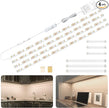 WOBANE LED Cabinet Lights,4 PCS 20inch LED Strip Lights Kit,Under Counter Lighting for Kitchen,Under Desk,Shelf,Display Case,Furniture, 120 LEDs,1200 Lumen,4000K Natural White