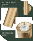 Wall Sconces Set of Two, 2-Light Brass Wall Sconce, Indoor Up and Down Wall Lamp, Wall Light for Bedroom Bathroom Stair Hallway, WL4830-2W-BB-2pk
