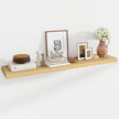 55 Inch Floating Shelves, 12 Inch Deep Floating Shelves for Wall, Floating Shelf with Invisible Brackets, Deep Shelves for Bathroom, Bedroom, Living Room, 1 Pack, Natural