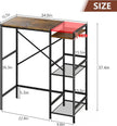 Mini Fridge Stand with Storage Shelves, Wine Cabinet, Microwave Stand, Coffee Bar, TV Stand, Bakers Rack, Beverage Refrigerator Table Adjustable for Dorm Apartment Kitchen Rustic Brown