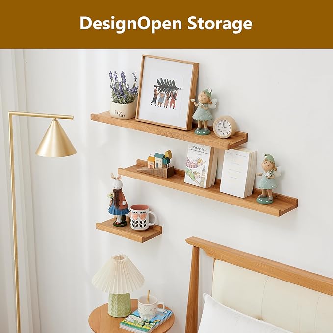 Oak Floating Shelves for Wall 36 Inch (Width 4