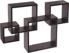 Greenco 4 Cube Intersecting, Easy-to-Assemble Floating Wall Mount Shelves for Bedrooms and Living Rooms - Walls Shelving for Living Room - Wall Mounted Shelves - Espresso Finish