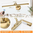 Picture Light for Wall, Dimmable Battery Operated Art Light, Picture Frame Light with Remote & Timer, Cordless Wall Sconce with 3 Colors Temperature for Pantings, Photo Gallery(Brass, 23.6inch)