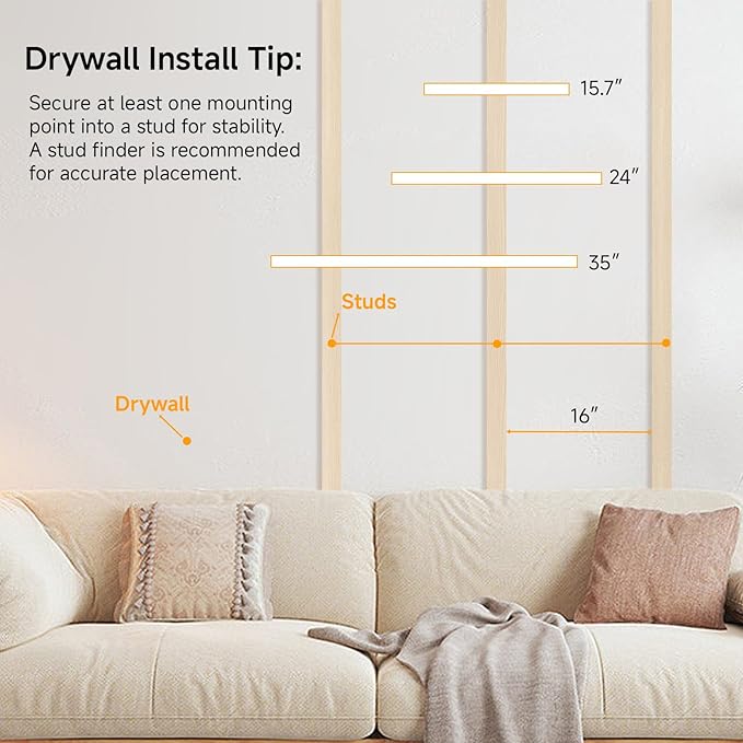 INHABIT UNION 24in Floating Shelves for Wall, Wall Mounted Shelves for Decor Storage Set of 2, Floating Shelf for Bedroom, Bathroom, Living Room and Kitchen（Beech）