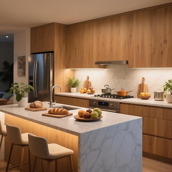 60inch Plug in Under Cabinet Lighting Strip for Kitchen, 120V Bright LED Under Counter Lights 6000k White Slim, Luces para Cocina Bajo Gabinete Under Shelf Wired Light for Sink/Workbench/Bookshelf