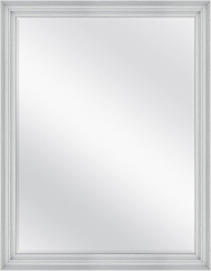 MCS Ezra 34.66x44.66 Large Wall Mirror, Gray Woodgrain & Beveled Mirror, Vertical & Horizontal Wall Hanging Mirror for Bathroom, Bedroom & Livingroom