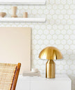 Peel and Stick Wallpaper Gold Geometric White Hexagon Wallpaper Contact Paper 17.3”×78.7”Self Adhesive Wallpapers Removable for Bedroom Decorative Shelf Drawer Liner Roll Waterproof