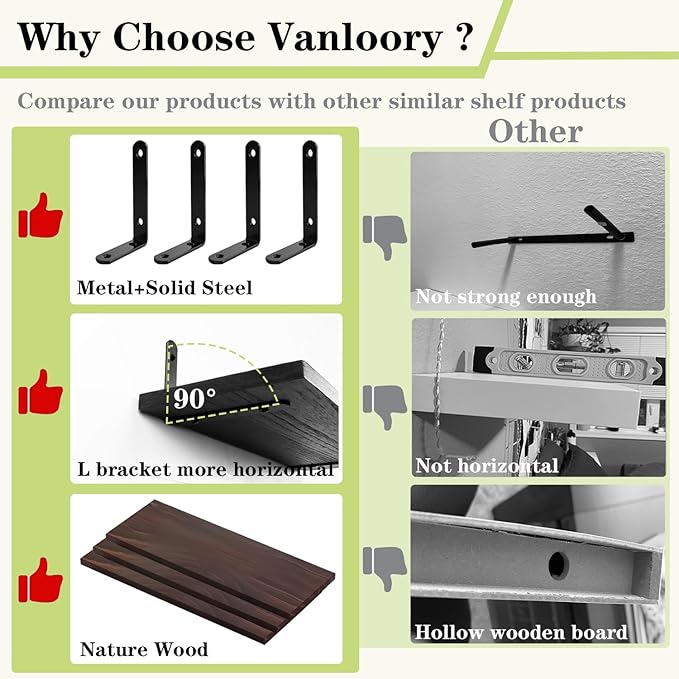 Floating Shelves Over Toilet, Wall Mounted Bathroom Organizer Shelf with Storage Basket for Toilet Paper, Wood Wall Shelves with Towel Rack for Bathroom Bedroom(Dark Brown, Set of 4, 16 in)