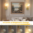 MOITA Wall Sconces Set of Two, Wireless Battery Operated Wall Decor with Remote, Sconces Wall Lighting with Glass Shade, Upward and Downward Installation, 12 RGB Colors and 3 CCT Options