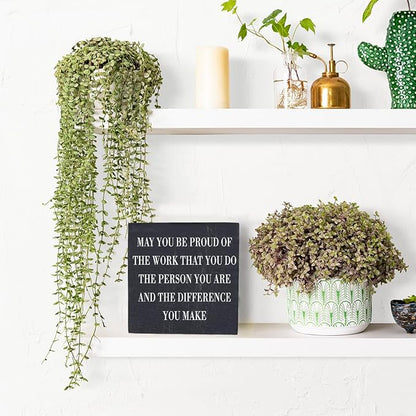 Inspirational Desk Decor Wooden Box Sign Thank You Employee Appreciation Gift Coworker Gift Black Wood Block Plaque Box Sign Retirement Goodbye Farewell Gift May You Be Proud of The Work Sign