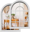 ZEXUIRU 2PCS Arched Window Wall Mirror,Rustic Farmhouse Accent Mirror, Wood Framed Entry Mirror for Living Room,Bathroom,Bedroom,Kitchen,15.7x11.8 Inches