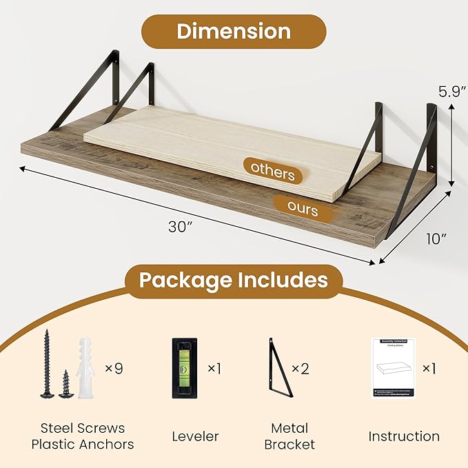 Deep Floating Shelves for Wall,30