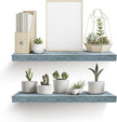 Sorbus Floating Shelves - 2 Pack 24 X 9 Inch Rustic Blue Wall Shelves for Bedroom, Kitchen, Living Room, Bathroom Shelves, Home Decor - Extra Long Floating Shelf for Trophy, Books Frames, Toilet Paper