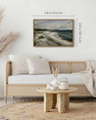 SHENIFY 16x24in Large Vintage Landscape Seascape Framed Canvas Wall Art Seaside Coastal Scenery Classic Hallway Bathroom Office Decor - Natural Framed