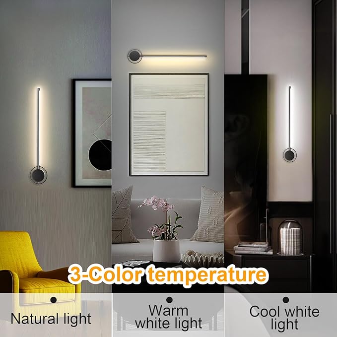 Wireless Wall Sconces Set of Two, 23.6