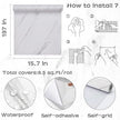 Glossy Marble Contact Paper White Peel and Stick Wallpaper Marble Wallpaper Self-Adhesive Removable 15.7