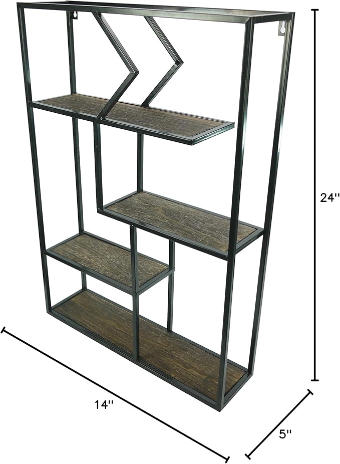 Admired By Nature 4 Tier Rustic Farmhouse Floating Wall Shelves, Wall Mounted Organizer Storage Shelf for Home Decor, 1 Unit