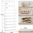 Shoe Rack 7 Tier Shoe Organizer Storage 21-28 Pairs Closet Shoes Rack for Front Door Entrance Shoe Rack Organizer with Hooks Side Pocket Entryway Large Capacity Shoe Shelf Tower Garage
