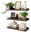 Floating Shelves Set of 3, 15.74 inches Rustic Wood Wall Shelves for Bathroom，Bedroom, Living Room, Kitchen & Book, Hanging Display Decor Organization Shelf with 22 lbs Capacity