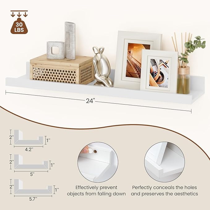 Heimlove Floating Shelves Set of 6, 24