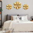 Fourluoo 3 Pack Gold Sunburst Mirrors for Wall Decor Circle Flowers Mirrors Decorative Gold Hanging Wall Art Flowers Mirror for Home Living Dinning Room Bedroom Bathroom Boho Decoration(Floral)
