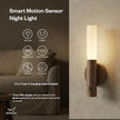 Motion Sensor Night Lights – 4 Pack Rechargeable Magnetic LED Sconces for Bedroom, Hallway & Picture Lighting + 4-in-1 Charging Cable (Walnut Brown)