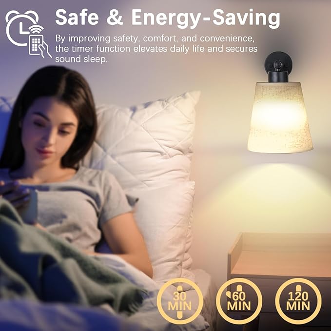 Battery Operated Wall Sconce Set of 2,Gold Rechargeable Wall Lights with Lampshade Dimmable RGB Bulbs and Remote,15 Colors Wireless Wall Lamps for Bedroom Living Room (Black-3P)