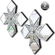 Crushed Diamond Decorative Mirror 2 Pack 16.75x16.75” Diamond Shape Glass Decor Wall Mirror for Home Decor, Accent Mirror