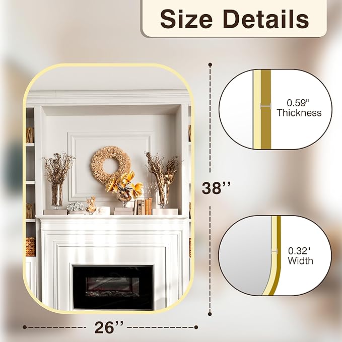 FICTOR Bathroom Vanity Mirror for Wall, 2 Pack 26