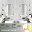 2 Piece Oval Bathroom Mirror Capsule Wall Vanity Mirror, 20