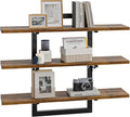 Bestier Floating Shelves for Wall, 32 inch Kitchen Shelves Wall Mounted, 3 Tier Coffee Bar Shelf with Foldable Brackets, Industrial Display Shelf for Bathroom, Living Room, Rustic Brown